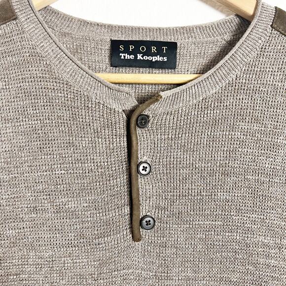 The Kooples Brown Cotton & Leather Sweater Size S - Picture 5 of 9